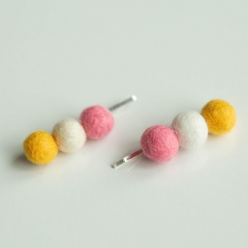 Pink & Yellow Balls Felt