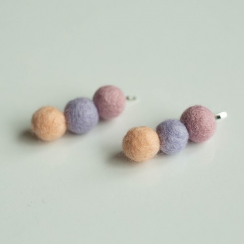 Lilac & Salmon Cute Balls Felt
