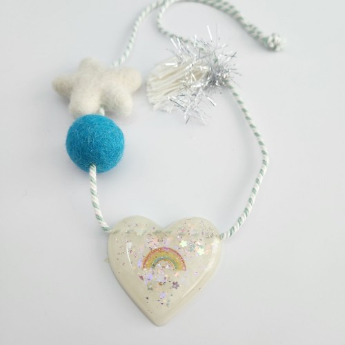 White Heart Necklace