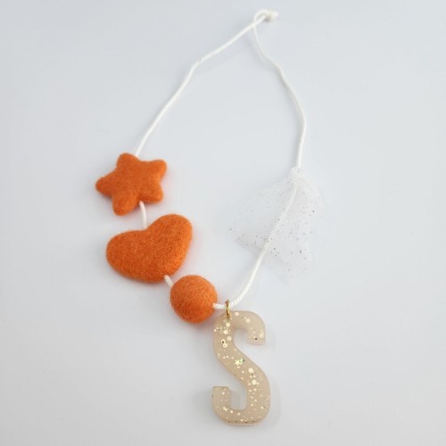 Orange Felts Necklace