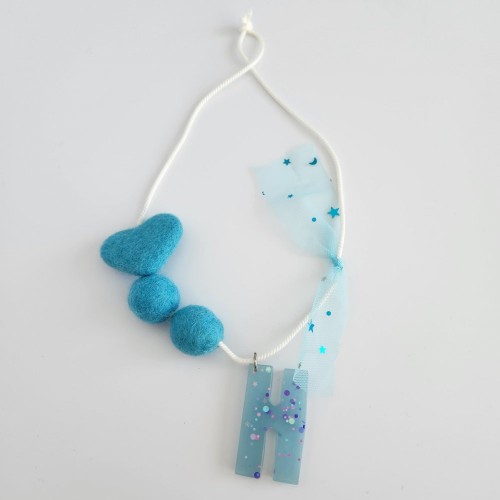 Blue Letter Necklace
