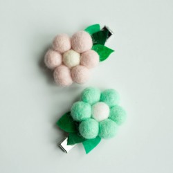 Green & Pink Flower Felts 2