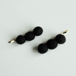 Black Cute Balls Felt