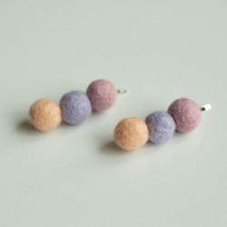 Lilac & Salmon Cute Balls Felt 1