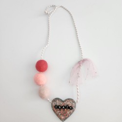 Black & Pink Heart Necklace 2