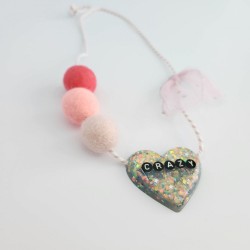Black & Pink Heart Necklace 4