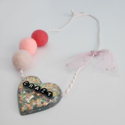 Black & Pink Heart Necklace 3