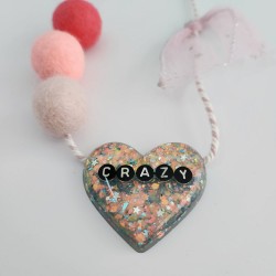 Black & Pink Heart Necklace 1