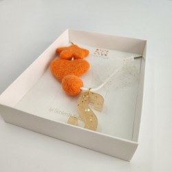 Orange Felts Necklace 4