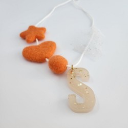 Orange Felts Necklace 2