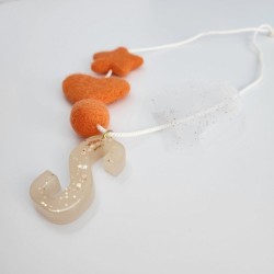 Orange Felts Necklace 3