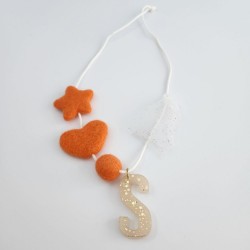 Orange Felts Necklace 1