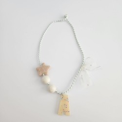 Ecru Letter Necklace 1