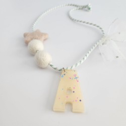 Ecru Letter Necklace 2