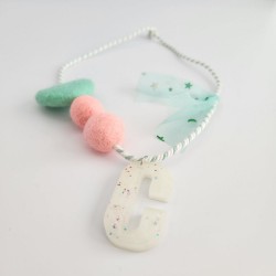 White Letter Necklace 3