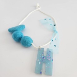 Blue Letter Necklace 2