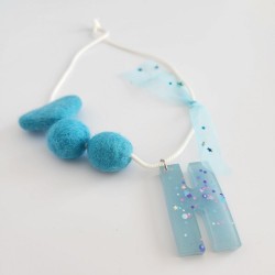 Blue Letter Necklace 3