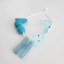 Blue Letter Necklace 4