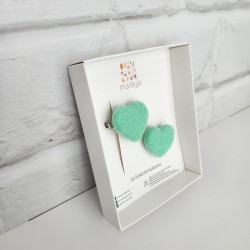 Mint Green Heart Felt 5