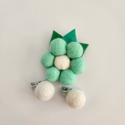 Green Flower Hairpin Set 4