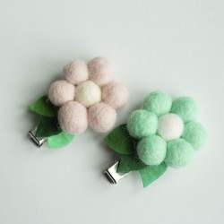 Green & Pink Flower Felts 1